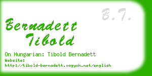 bernadett tibold business card